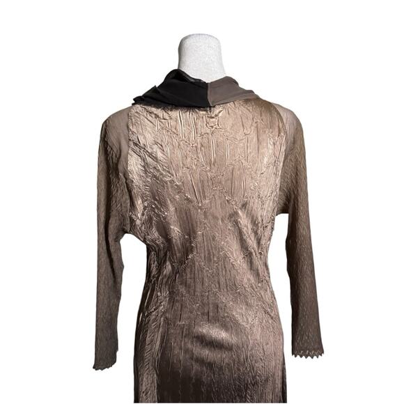 Komarov Ombre Maxi Long Sleeve Cowl Neck Dress sz L - Picture 8 of 13